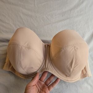 Sculptresse by Panache Dana Balcony Strapless Bra Linen EUC 40G